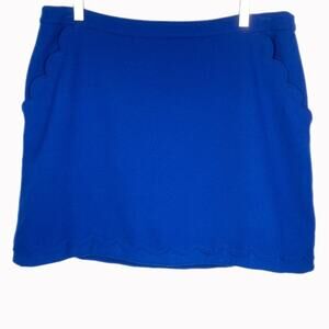 Banana Republic Blue Scalloped Mini Skirt Sz 14